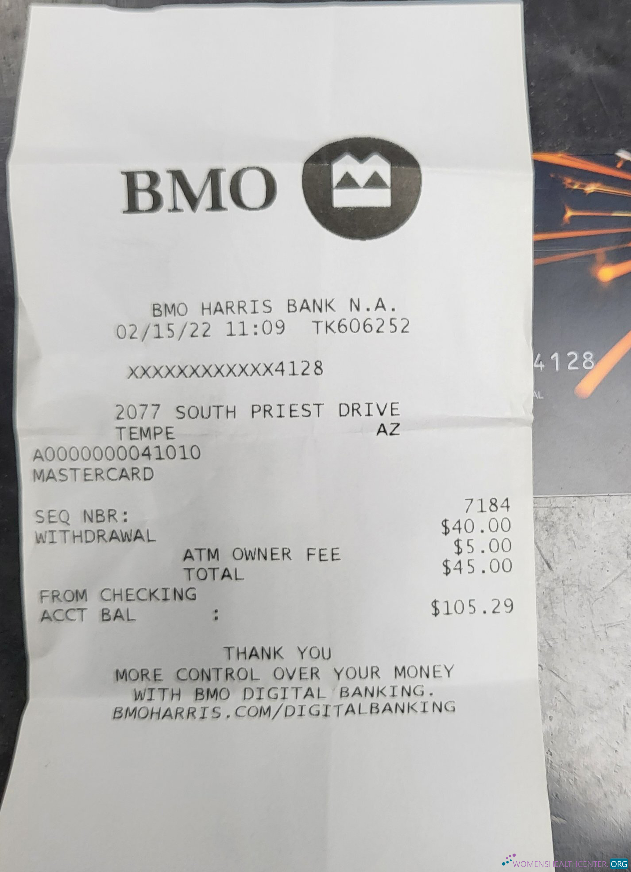 Download Canada BMO bank receipt Photoshop template